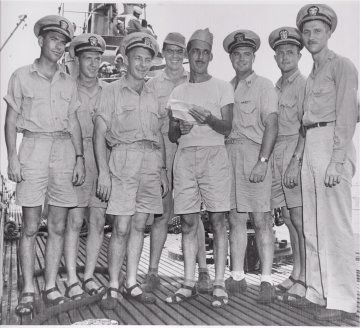 The officers of the Cavalla at Saipan,  7/2/44.